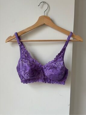 Vintage Purple Lace Wireless Bralette